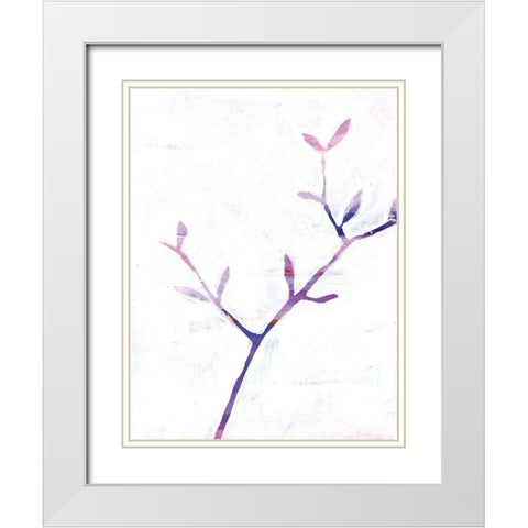 Leaf Trio White Modern Wood Framed Art Print with Double Matting by Seay, Anne