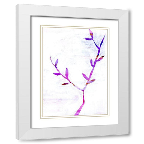 Leaf Trio II White Modern Wood Framed Art Print with Double Matting by Seay, Anne