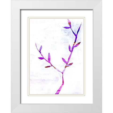Leaf Trio II White Modern Wood Framed Art Print with Double Matting by Seay, Anne