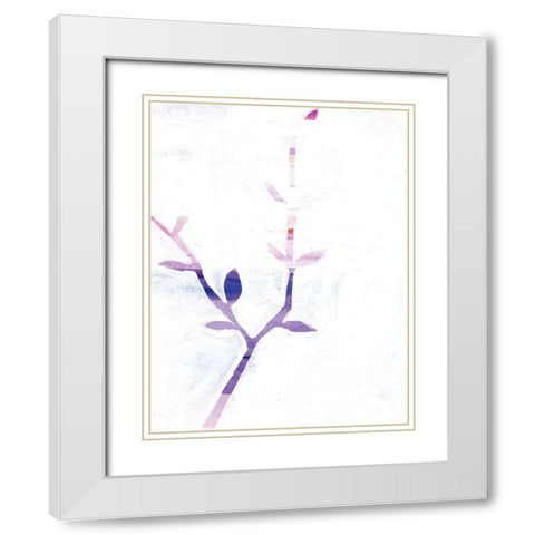 Leaf Trio III White Modern Wood Framed Art Print with Double Matting by Seay, Anne