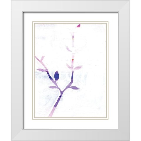Leaf Trio III White Modern Wood Framed Art Print with Double Matting by Seay, Anne