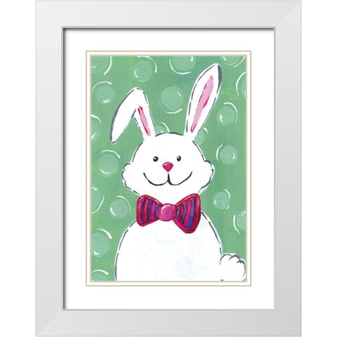 Easter Bunny White Modern Wood Framed Art Print with Double Matting by Seay, Anne