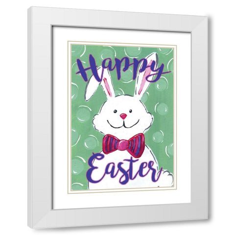 Happy Easter White Modern Wood Framed Art Print with Double Matting by Seay, Anne