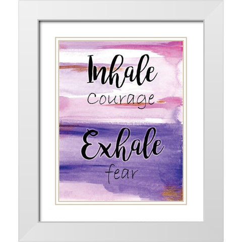 Inhale White Modern Wood Framed Art Print with Double Matting by Seay, Anne