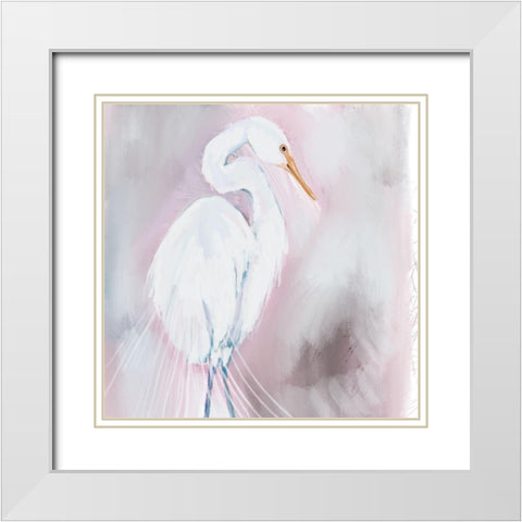 Beach Bird White Modern Wood Framed Art Print with Double Matting by Seay, Anne