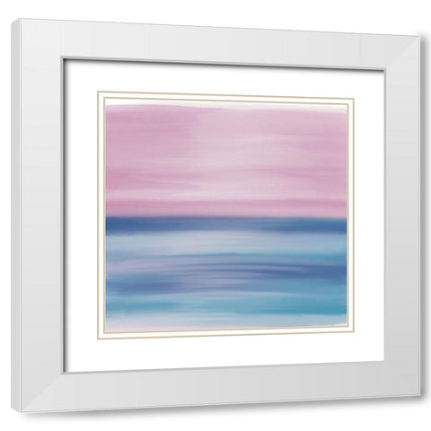 Abstract Beach White Modern Wood Framed Art Print with Double Matting by Seay, Anne