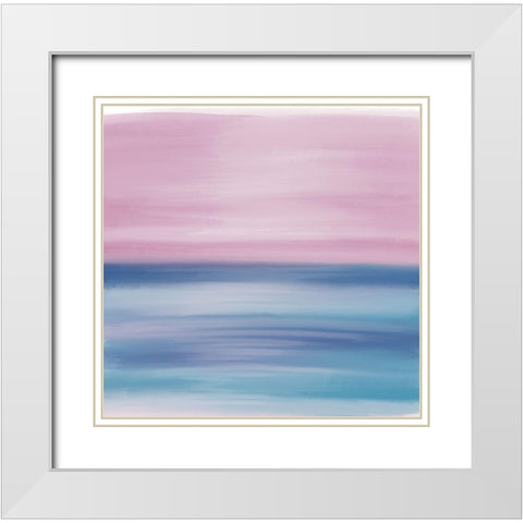 Abstract Beach White Modern Wood Framed Art Print with Double Matting by Seay, Anne