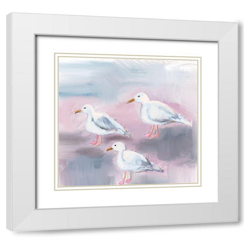Beach Bird III White Modern Wood Framed Art Print with Double Matting by Seay, Anne