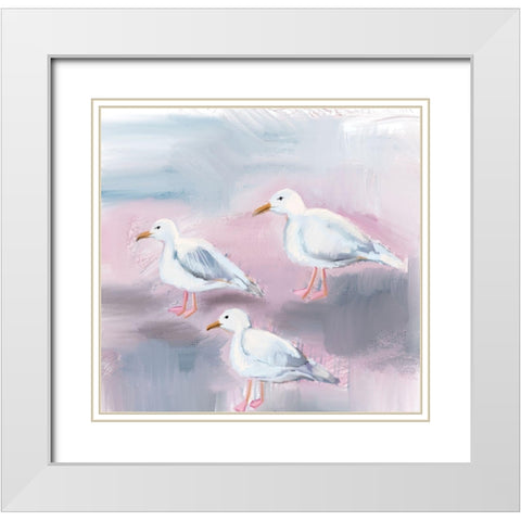 Beach Bird III White Modern Wood Framed Art Print with Double Matting by Seay, Anne