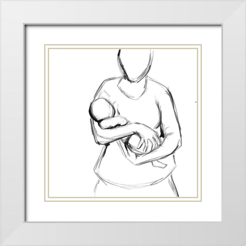 Lifelines White Modern Wood Framed Art Print with Double Matting by Seay, Anne