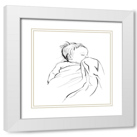 Lifelines III White Modern Wood Framed Art Print with Double Matting by Seay, Anne