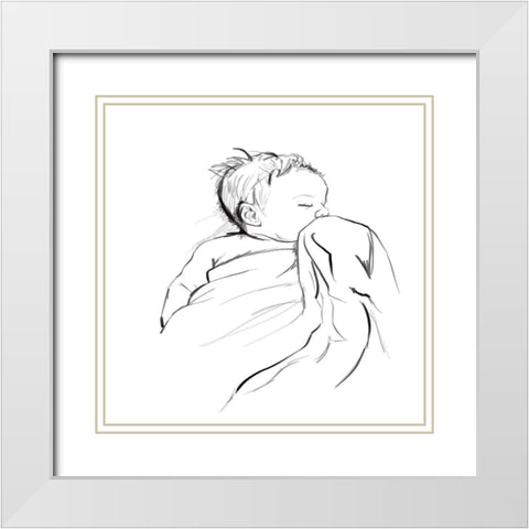 Lifelines III White Modern Wood Framed Art Print with Double Matting by Seay, Anne