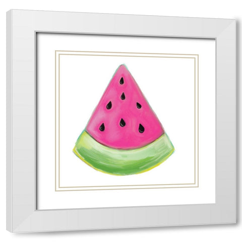 Watermelon White Modern Wood Framed Art Print with Double Matting by Seay, Anne