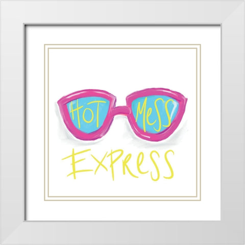 Hot Mess Express White Modern Wood Framed Art Print with Double Matting by Seay, Anne