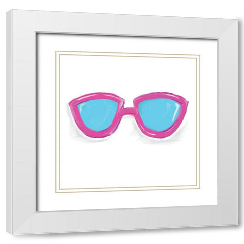 Sunglasses White Modern Wood Framed Art Print with Double Matting by Seay, Anne