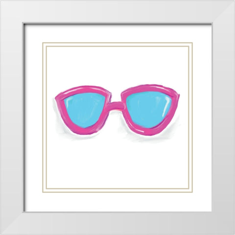 Sunglasses White Modern Wood Framed Art Print with Double Matting by Seay, Anne