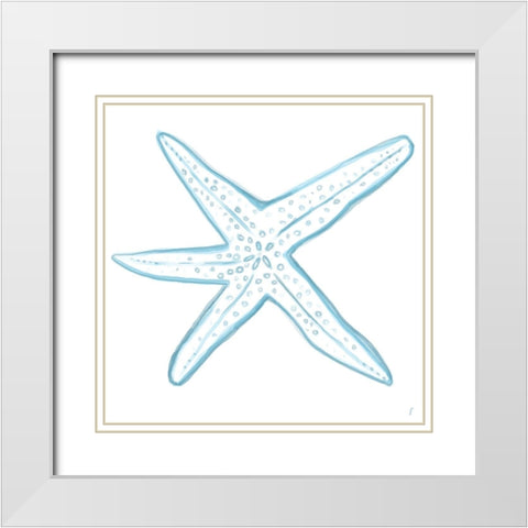 Starfish White Modern Wood Framed Art Print with Double Matting by Seay, Anne