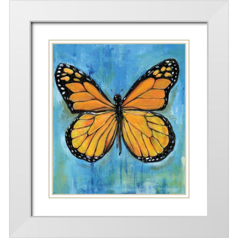 Butterfly White Modern Wood Framed Art Print with Double Matting by Seay, Anne
