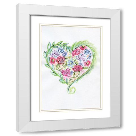 Valentine White Modern Wood Framed Art Print with Double Matting by Seay, Anne