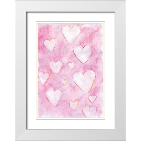 Valentine II White Modern Wood Framed Art Print with Double Matting by Seay, Anne
