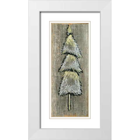 Christmas Tree White Modern Wood Framed Art Print with Double Matting by Seay, Anne
