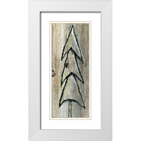 Christmas Tree III White Modern Wood Framed Art Print with Double Matting by Seay, Anne