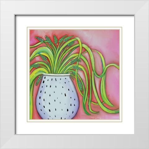 Spider Basil White Modern Wood Framed Art Print with Double Matting by Seay, Anne