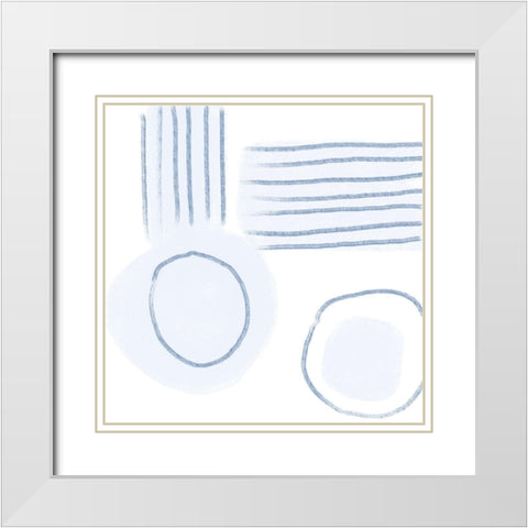 Blue Monday White Modern Wood Framed Art Print with Double Matting by Seay, Anne