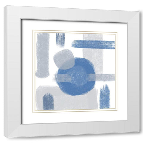 Blue Monday II White Modern Wood Framed Art Print with Double Matting by Seay, Anne