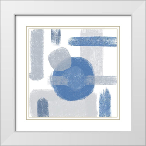 Blue Monday II White Modern Wood Framed Art Print with Double Matting by Seay, Anne