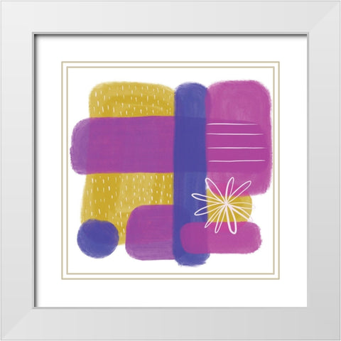 Perky Purple White Modern Wood Framed Art Print with Double Matting by Seay, Anne