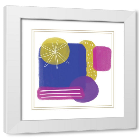 Perky Purple II White Modern Wood Framed Art Print with Double Matting by Seay, Anne