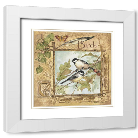 Birds White Modern Wood Framed Art Print with Double Matting by Phillips, Anita