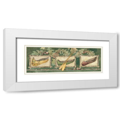 Three Canoes White Modern Wood Framed Art Print with Double Matting by Phillips, Anita