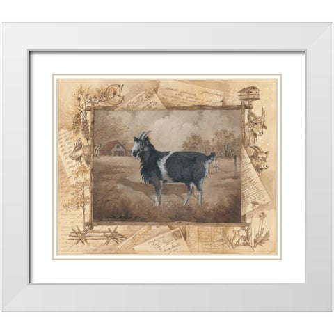 Goat White Modern Wood Framed Art Print with Double Matting by Phillips, Anita
