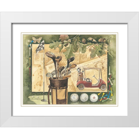 Golf Cart White Modern Wood Framed Art Print with Double Matting by Phillips, Anita