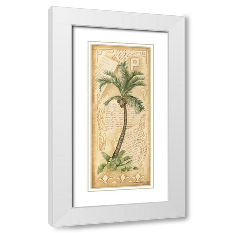 Palm Fronds I White Modern Wood Framed Art Print with Double Matting by Phillips, Anita