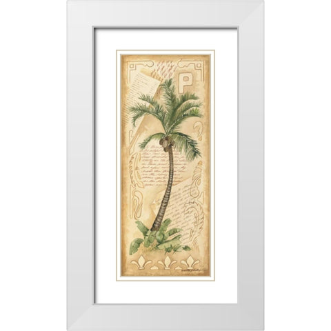 Palm Fronds I White Modern Wood Framed Art Print with Double Matting by Phillips, Anita