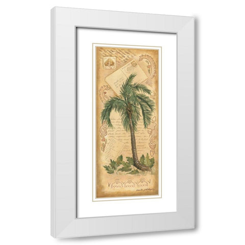 Palm Fronds II White Modern Wood Framed Art Print with Double Matting by Phillips, Anita