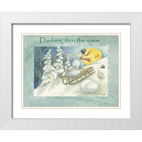 Dashing Through the Snow White Modern Wood Framed Art Print with Double Matting by Phillips, Anita