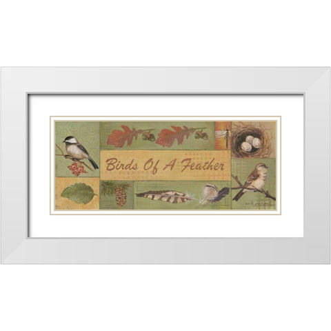 Birds of a Feather White Modern Wood Framed Art Print with Double Matting by Phillips, Anita
