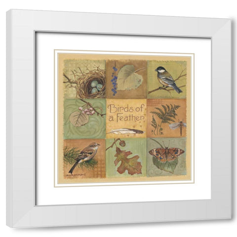 Birds of a Feather White Modern Wood Framed Art Print with Double Matting by Phillips, Anita