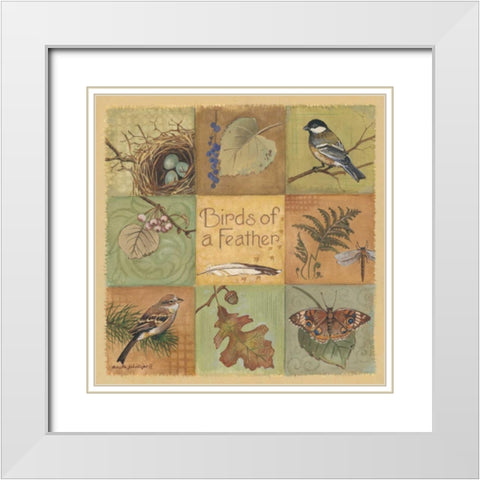 Birds of a Feather White Modern Wood Framed Art Print with Double Matting by Phillips, Anita