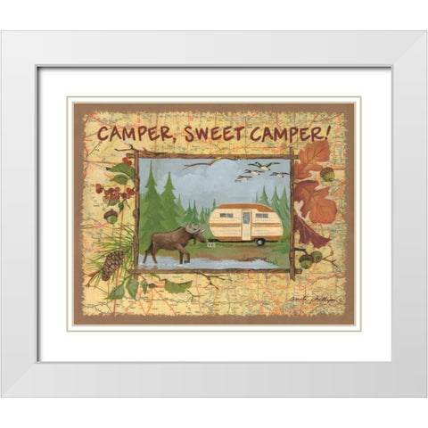 Camper Sweet Camper White Modern Wood Framed Art Print with Double Matting by Phillips, Anita