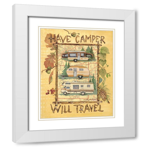 Have Camper White Modern Wood Framed Art Print with Double Matting by Phillips, Anita