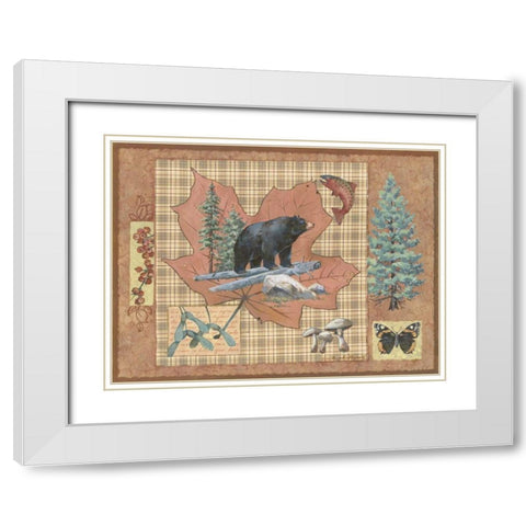 Bear Leaf White Modern Wood Framed Art Print with Double Matting by Phillips, Anita