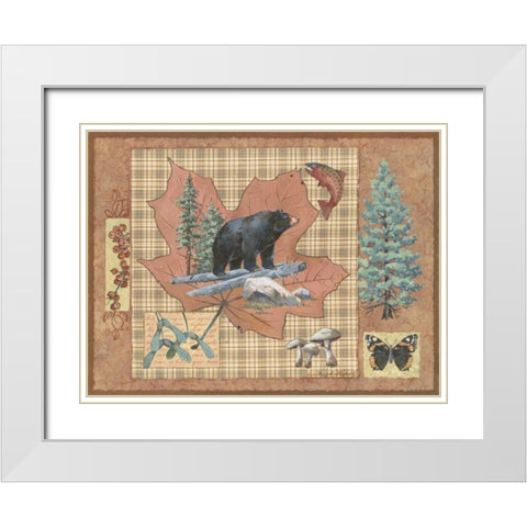 Bear Leaf White Modern Wood Framed Art Print with Double Matting by Phillips, Anita