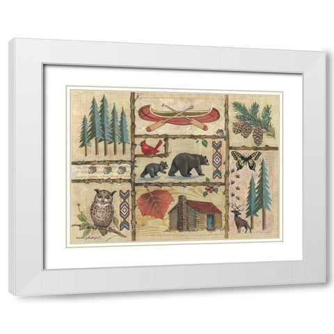 Joys of Camping White Modern Wood Framed Art Print with Double Matting by Phillips, Anita