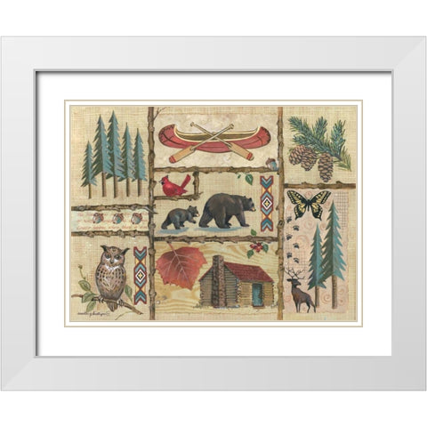 Joys of Camping White Modern Wood Framed Art Print with Double Matting by Phillips, Anita