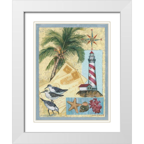 Lighthouse Letters White Modern Wood Framed Art Print with Double Matting by Phillips, Anita